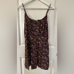 American Eagle black floral romper size L